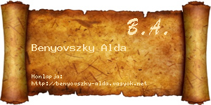 Benyovszky Alda névjegykártya
